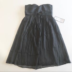 NWT J.Crew Charcoal Taryn chiffon strapless dress